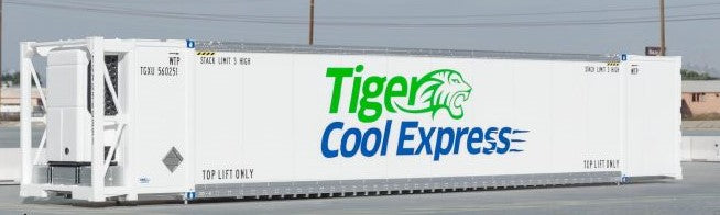 Scaletrains SXT11715 CIMC 53’ Reefer Container, Tiger Cool Express/TGXU 3 Pack HO Scale