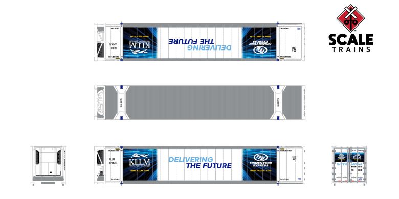 ScaleTrains SXT11747 CIMC 53’ Reefer Container, KLLM Transporters/KLLM 3 Pack N Scale