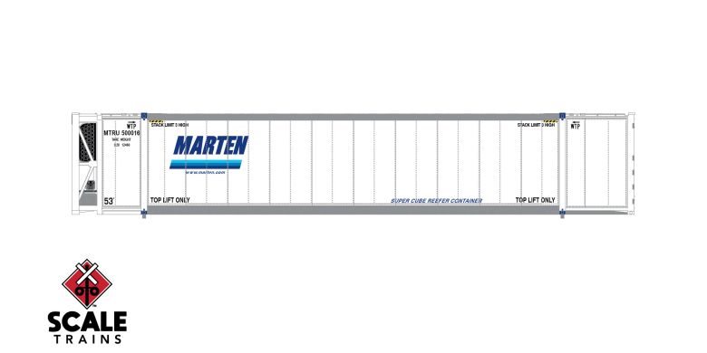 ScaleTrains SXT11757 CIMC 53’ Reefer Container, Marten/MTLU 3 Pack N Scale