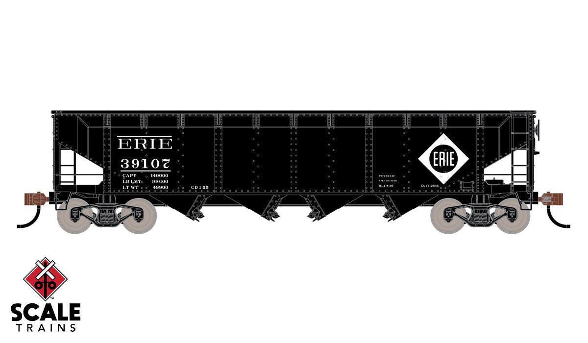 Scaletrains SXT1209 E- Erie #39107 - 40' 70 Ton 4-Bay Open Hopper Kit Classic HO Scale