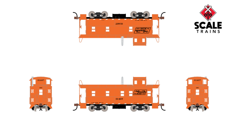 Scaletrains SXT1280 Steel Cupola Caboose, D&RGW Rio Grande/Action Road #1440 Kit Classic HO Scale