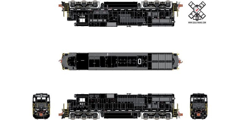 ScaleTrains SXT31154-2 GE C39-8 Phase III, Pennsylvania Northeastern/ex-Norfolk Southern #8211 DCC & Sound N Scale