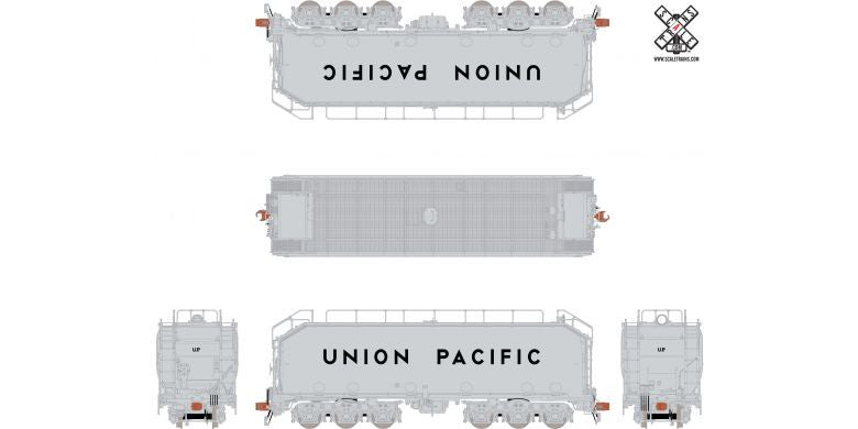 ScaleTrains SXT32292 Union Pacific Silver Diesel Fuel Tender (Silver Trucks) HO Scale