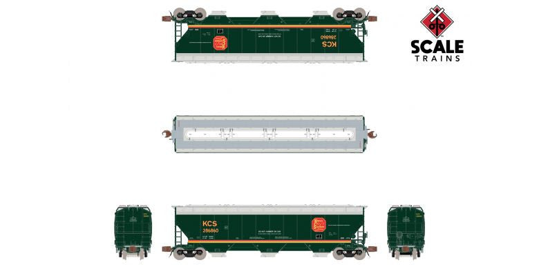 ScaleTrains SXT33244 Gunderson 5188 Covered Hopper, Kansas City Southern/Belle #287084 N Scale