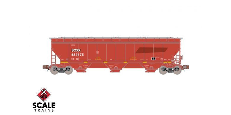 ScaleTrains SXT33262 Gunderson 5188 Covered Hopper, SOXX/Ex-BNSF Patch #484575 N Scale