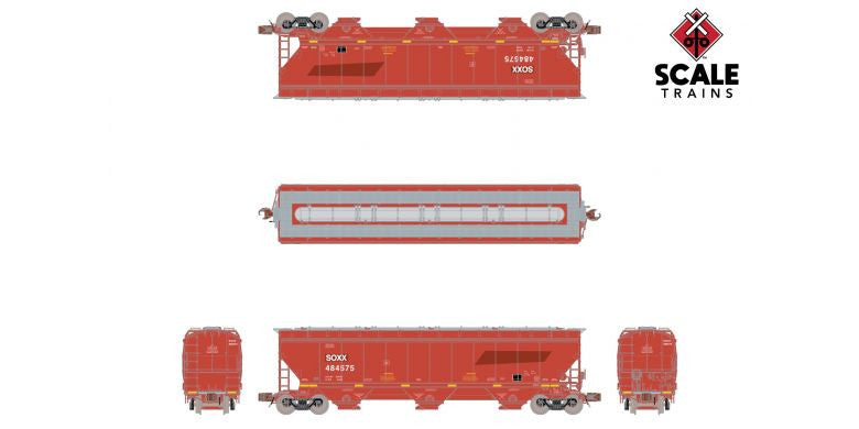 ScaleTrains SXT33262 Gunderson 5188 Covered Hopper, SOXX/Ex-BNSF Patch #484575 N Scale