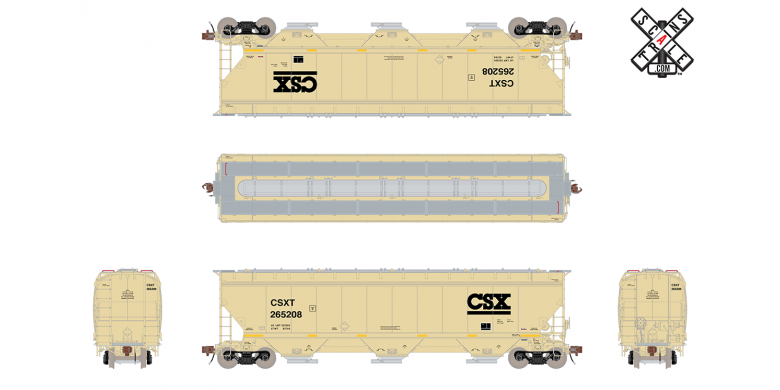 ScaleTrains SXT33315 Gunderson 5188 Covered Hopper, CSX #265290 HO Scale