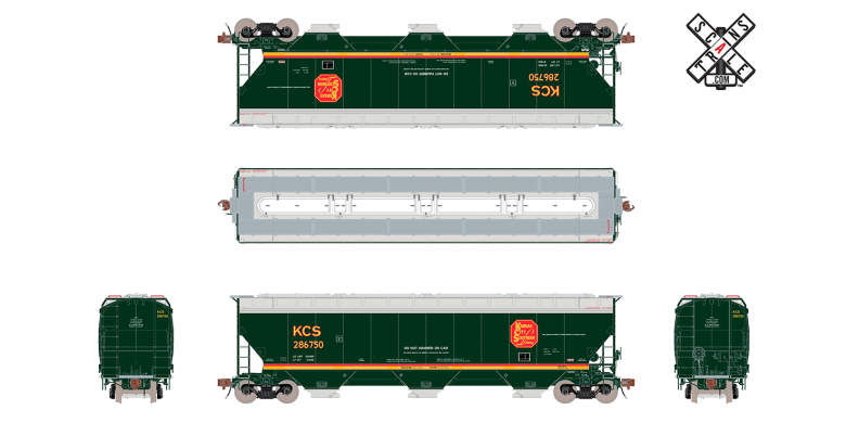 ScaleTrains SXT33331 Gunderson 5188 Covered Hopper, Kansas City Southern/Belle #286851 HO Scale