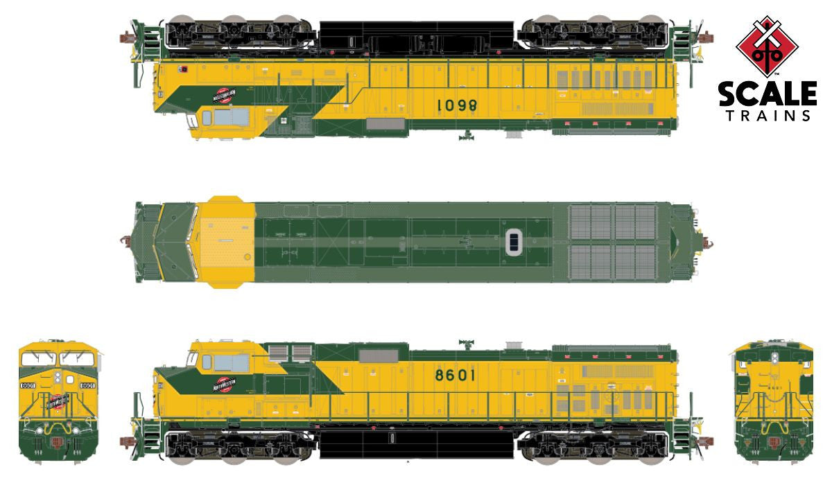 Scaletrains SXT33464 GE Dash 9 - C&NW Chicago & NorthWestern #8601 ESU v5.0  DCC & Sound HO Scale