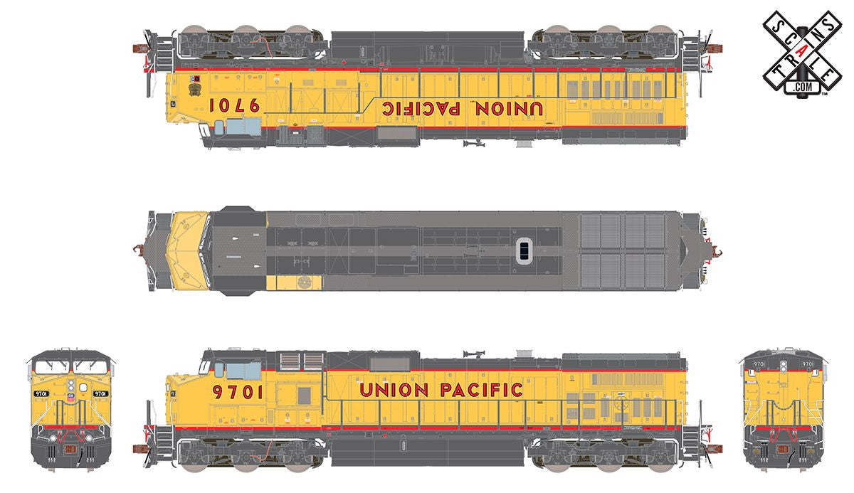 Scaletrains SXT33502 GE Dash 9 - UP Union Pacific/Early with Red Frame Stripe #9701 ESU v5.0 DCC & Sound HO Scale