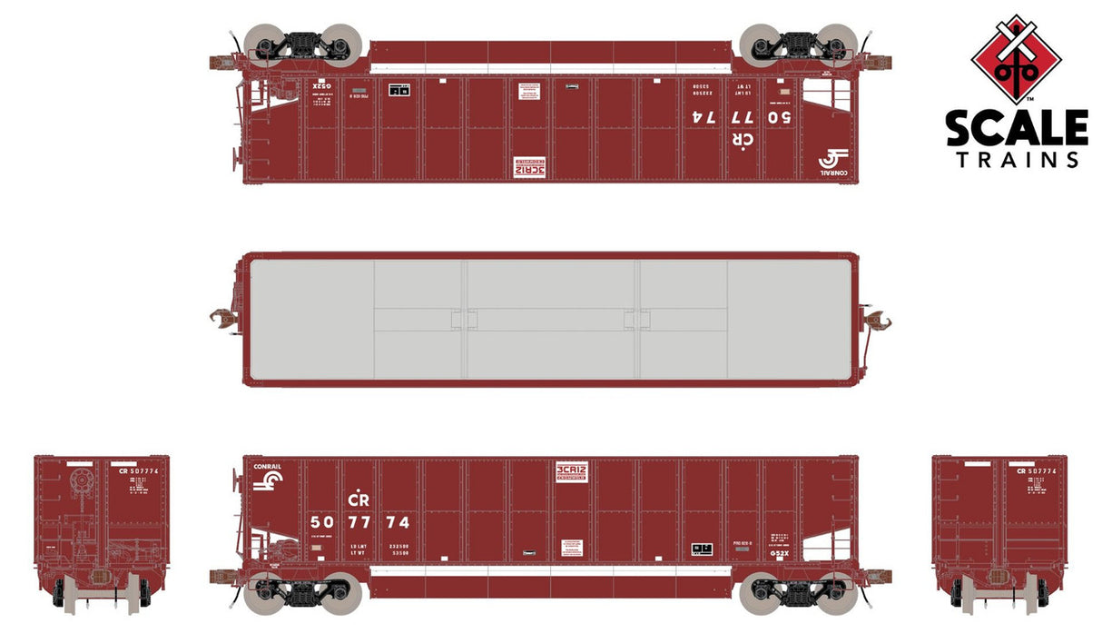 Scaletrains SXT33702 Bethgon G52X Coal Gondola, Conrail/Small Logo #507793 Rivet Counter HO Scale