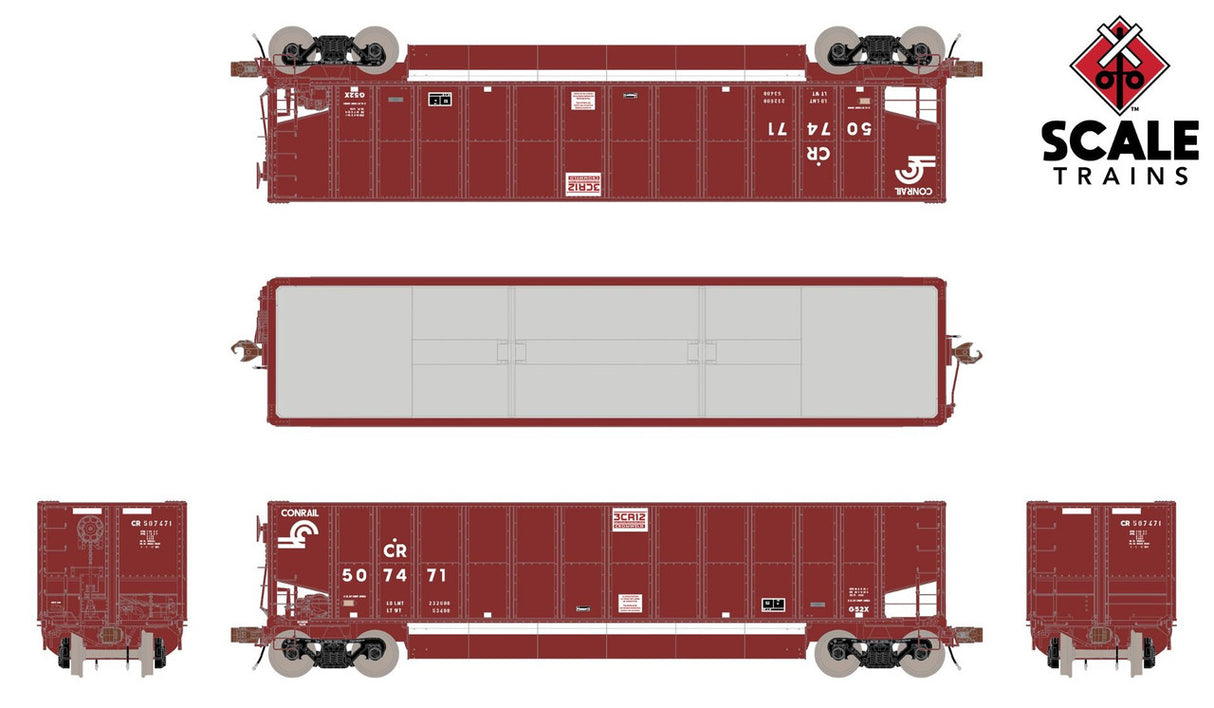 Scaletrains SXT33706 Bethgon G52X Coal Gondola, Conrail/Standard Logo #507471 Rivet Counter HO Scale