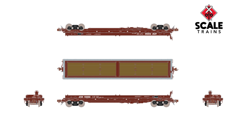 Scaletrains SXT38395 Thrall 48' 2-Hood Coil Steel Car ATSF - Santa Fe #92050 HO Scale