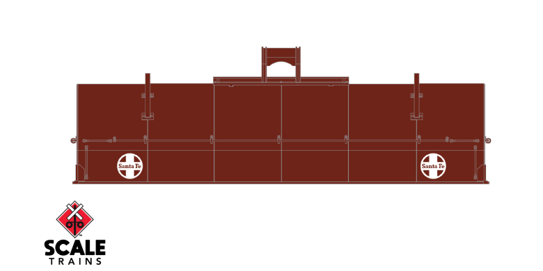 Scaletrains SXT38396 Thrall 48' 2-Hood Coil Steel Car ATSF - Santa Fe #92067 HO Scale