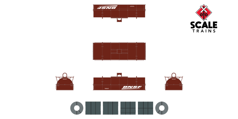 Scaletrains SXT38401 Thrall 48' 2-Hood Coil Steel Car BNSF/Wedge #534100 HO Scale