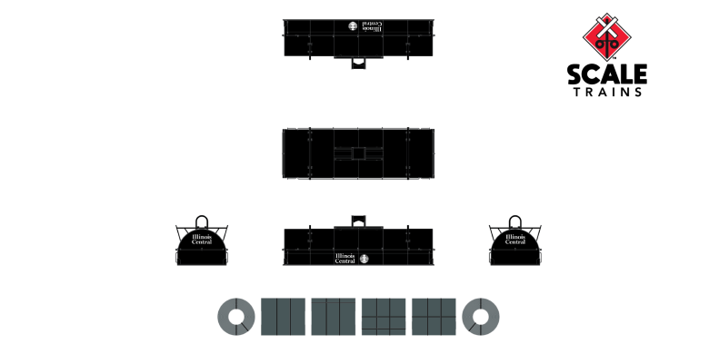 Scaletrains SXT38413 Thrall 48' 2-Hood Coil Steel Car IC Illinois Central #299600 HO Scale