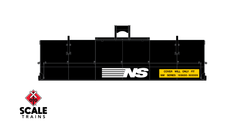 Scaletrains SXT38420 Thrall 48' 2-Hood Coil Steel Car Norfolk & Western/NS Black Hoods #169619 HO Scale