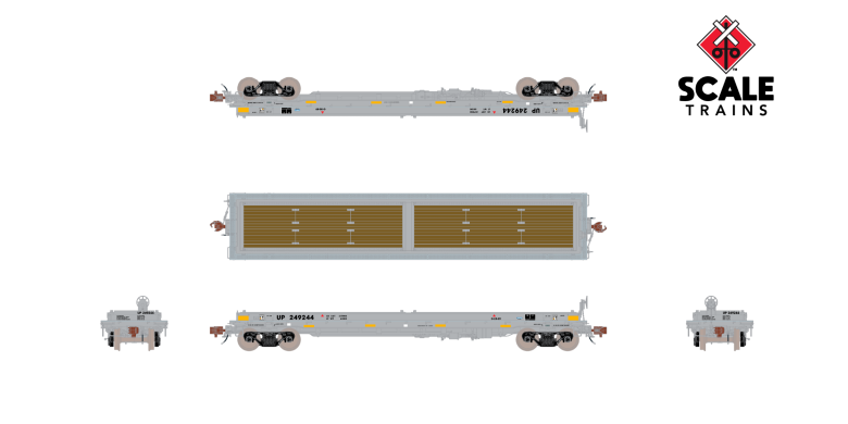 Scaletrains SXT38510 Thrall 48' 2-Hood Coil Steel Car Union Pacific/NS/Mismatched Hoods #249244 HO Scale