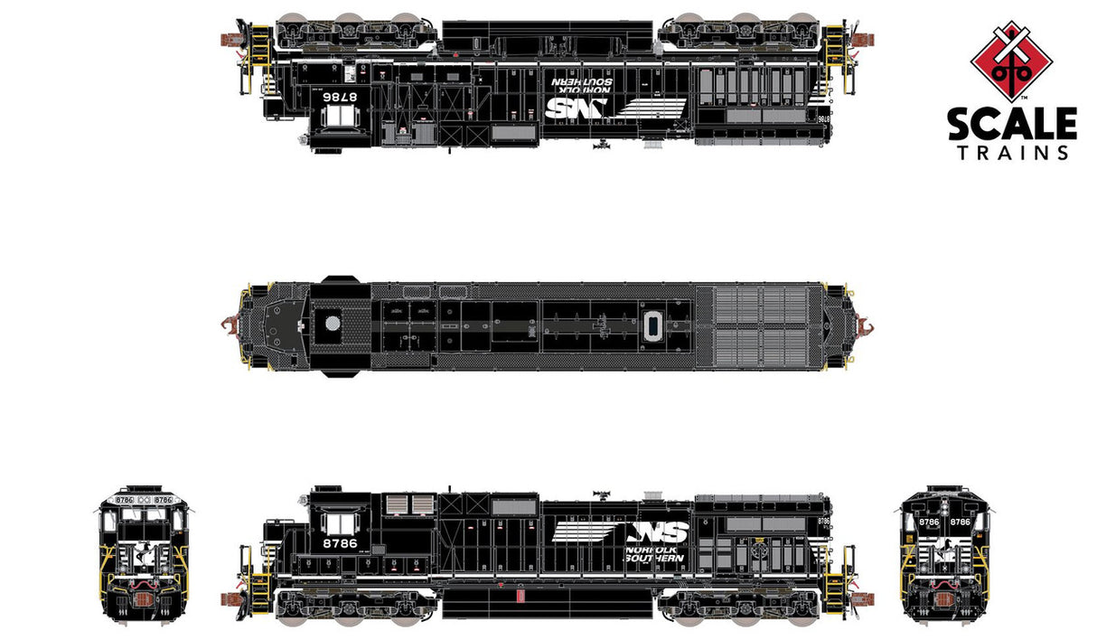 Scaletrains SXT38531 GE DASH 9-40C, NS - Norfolk Southern/Horsehead #8828 ESU v5.0 DCC & Sound N Scale