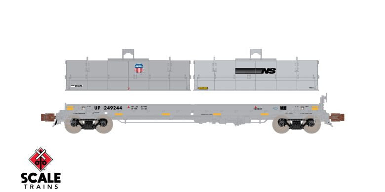 Scaletrains SXT38672 Thrall 48' 2-Hood Coil Steel Car UP Union Pacific/Mismatched Hoods #249344 N Scale