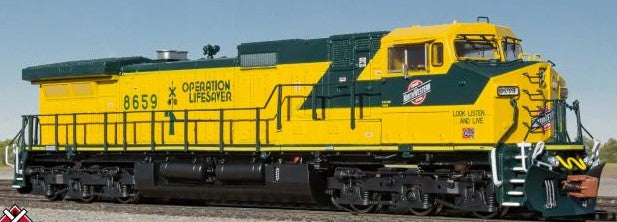 ScaleTrains SXT38703 GE DASH 9, Chicago & NorthWestern/Operation Lifesaver #8659 DCC & Sound N Scale