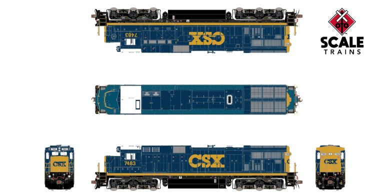 Scaletrains SXT38761 GE C39-8 Phase III, CSX/YN3 #7482 Rivet Counter HO Scale