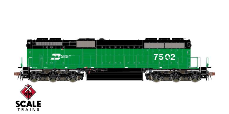 ScaleTrains SXT38789 EMD SD40-2B, BN Burlington Northern/As Rebuilt #7502 DCC & Sound HO Scale