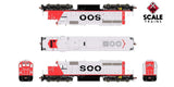 ScaleTrains SXT38831 EMD SD40-2, Soo Line/Red & White/As Built #6608 DCC & Sound HO Scale