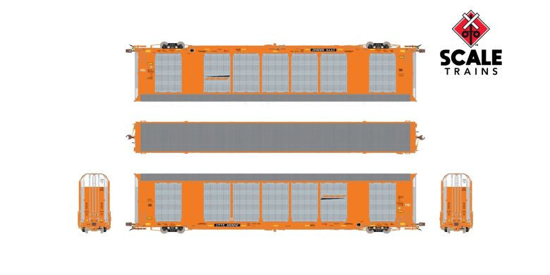 Scaletrains SXT38862 Gunderson Multi-Max Autorack BNSF/Orange/TTGX #693983  HO Scale