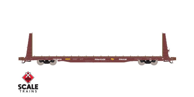 ScaleTrains SXT38962 BSC F68AH Bulkhead Flatcar, Trailer Train/Oxide Red/TTPX/SCL #80039 N Scale