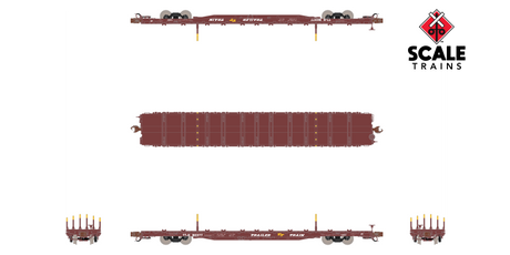 ScaleTrains SXT38980 BSC F68BH Finger Rack Flatcar, Trailer Train/Oxide Red/TTJX #80515 N Scale