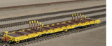 ScaleTrains SXT38985 BSC F68BH Finger Rack Flatcar, Trailer Train/TT Logo/Yellow/TTJX #80463 N Scale