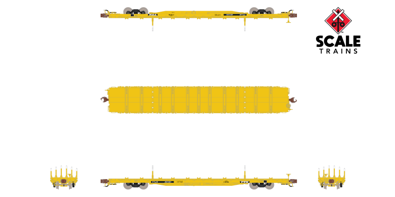 ScaleTrains SXT38992 BSC F68BH Finger Rack Flatcar, TTX/Speed Logo/TTJX #80476 N Scale