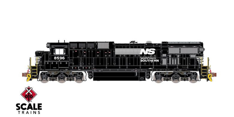 ScaleTrains SXT39157 GE C39-8 Phase II, NS Norfolk Southern/As Built/Yellow Plow #8596 DCC & Sound N Scale