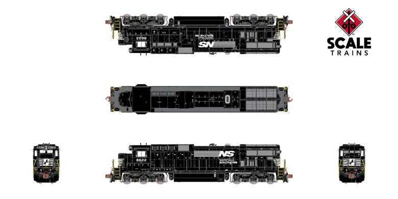 ScaleTrains SXT39167 GE C39-8 Phase III, NS Norfolk Southern/As Built #8622 DCC & Sound N Scale