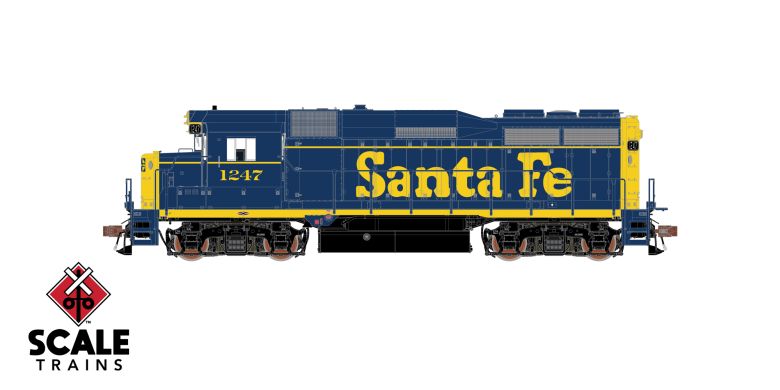 ScaleTrains SXT39197 EMD GP30, ATSF Santa Fe/Pinstripe/As Delivered #1266 DCC & Sound HO Scale