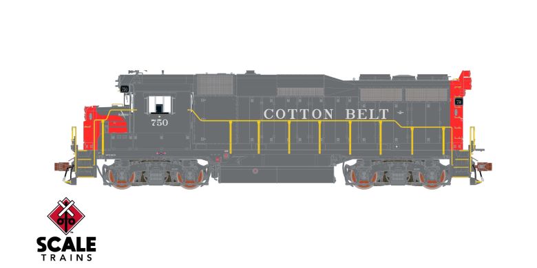 ScaleTrains SXT39251 EMD GP30, SSW Cotton Belt/Bloody Nose/As Delivered #750 DCC & Sound HO Scale