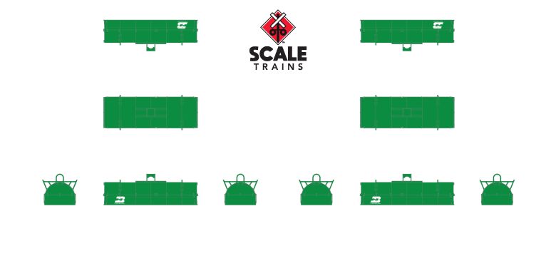 Scaletrains SXT39462 Thrall 48' 2-Hood Coil Steel Car BN Burlington Northern/Cascade Green #686009 N Scale