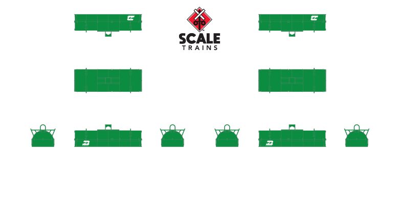 Scaletrains SXT39462 Thrall 48' 2-Hood Coil Steel Car BN Burlington Northern/Cascade Green #686009 N Scale