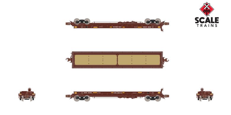 Scaletrains SXT39466 Thrall 48' 2-Hood Coil Steel Car BNSF/Wedge Hoods #534204 N Scale