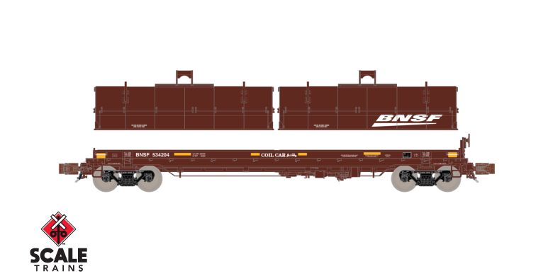 Scaletrains SXT39466 Thrall 48' 2-Hood Coil Steel Car BNSF/Wedge Hoods #534204 N Scale