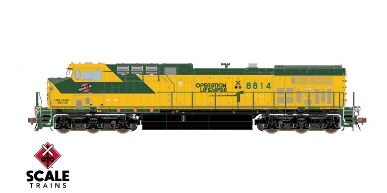 ScaleTrains SXT39639 GE AC4400CW, Chicago & Northwestern/Operation Lifesaver #8830 DCC & Sound HO Scale