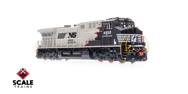 Scaletrains SXT39885 GE AC44C6M, Norfolk Southern/Black Mane/Tuscan Red Stripe/NS #4002 HO Scale