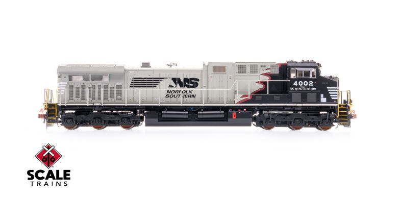 Scaletrains SXT39885 GE AC44C6M, Norfolk Southern/Black Mane/Tuscan Red Stripe/NS #4002 HO Scale
