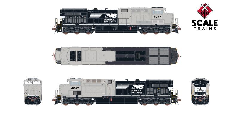 Scaletrains SXT39897 GE AC44C6M, Norfolk Southern/Horsehead/Primer Cab/NS #4047 HO Scale