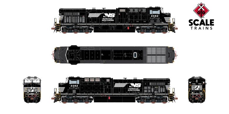 Scaletrains SXT39899 GE AC44C6M, Norfolk Southern/Horsehead/Sinewave/NS #4082 HO Scale
