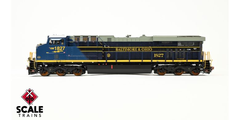 ScaleTrains SXT39903 GE ES44AH, CSX/Heritage/Baltimore & Ohio/B&O #1827 DCC & Sound HO Scale