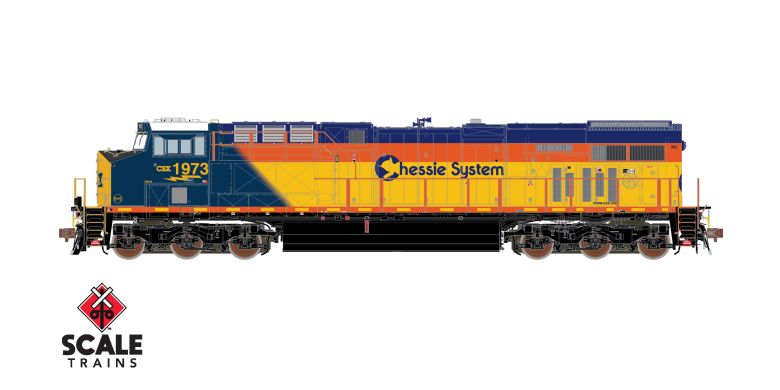 ScaleTrains SXT39905-7 GE ES44AH, CSX/Heritage/Chessie System #1973 DCC & Sound HO Scale