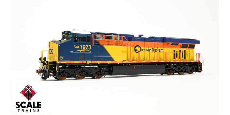 ScaleTrains SXT39905 GE ES44AH, CSX/Heritage/Chessie System #1973 DCC & Sound HO Scale