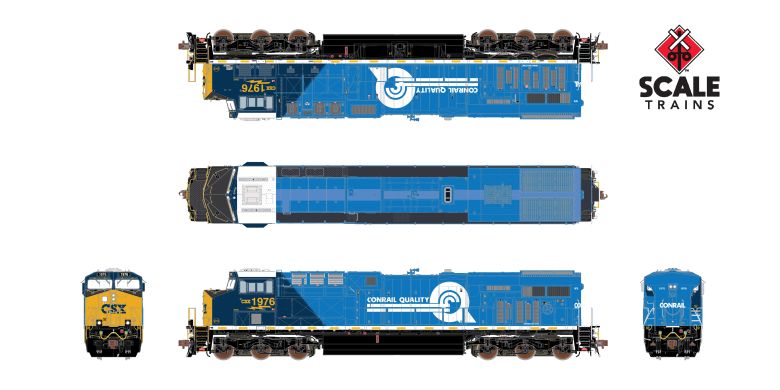 ScaleTrains SXT39907 GE ES44AH, CSX/Heritage/Conrail/Quality #1976 DCC &  Sound HO Scale